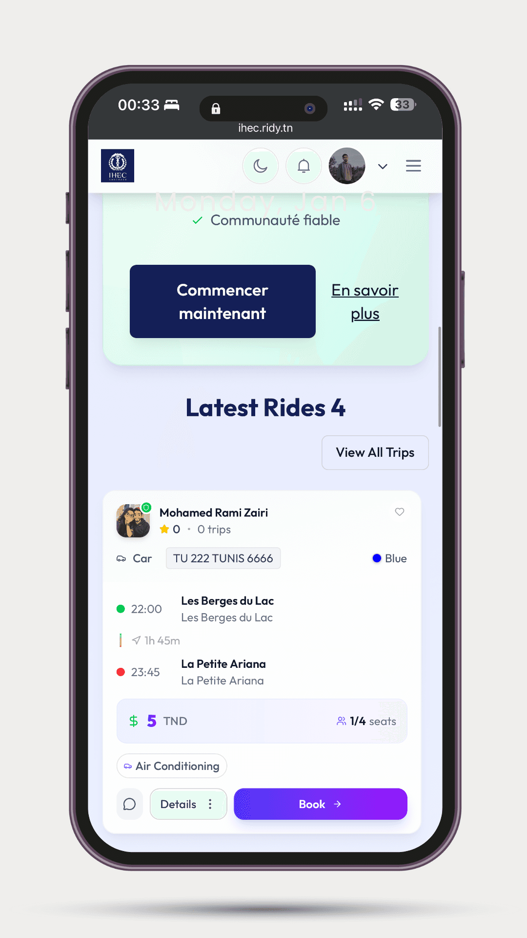 Ridy Dashboard Interface